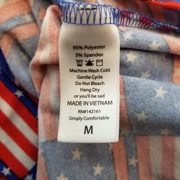 LuLaRoe Irma American Flag Americana Tunic T-Shirt Size Medium - Picture 4 of 4